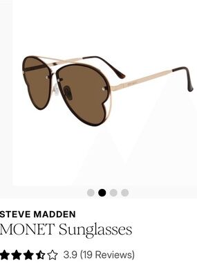 Steve Madden Heart-Shaped Sunglasses — NEW! Brown/Gold Frame Aviator Sunglasses